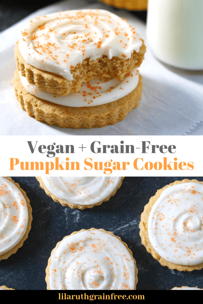 Iced Pumpkin Sugar Cookies (Vegan, Grain-Free)