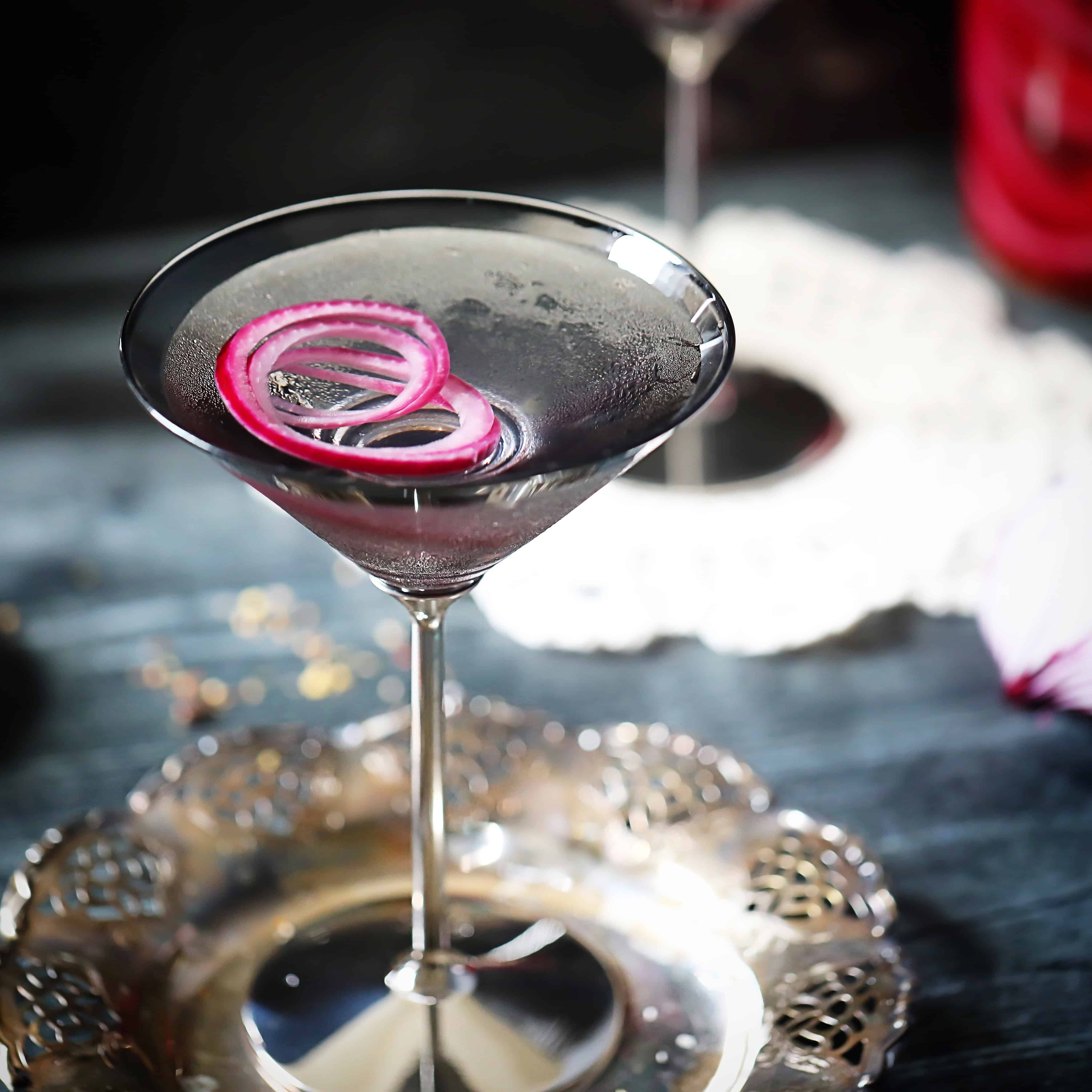 Pickled Red Onion Gibson Martini