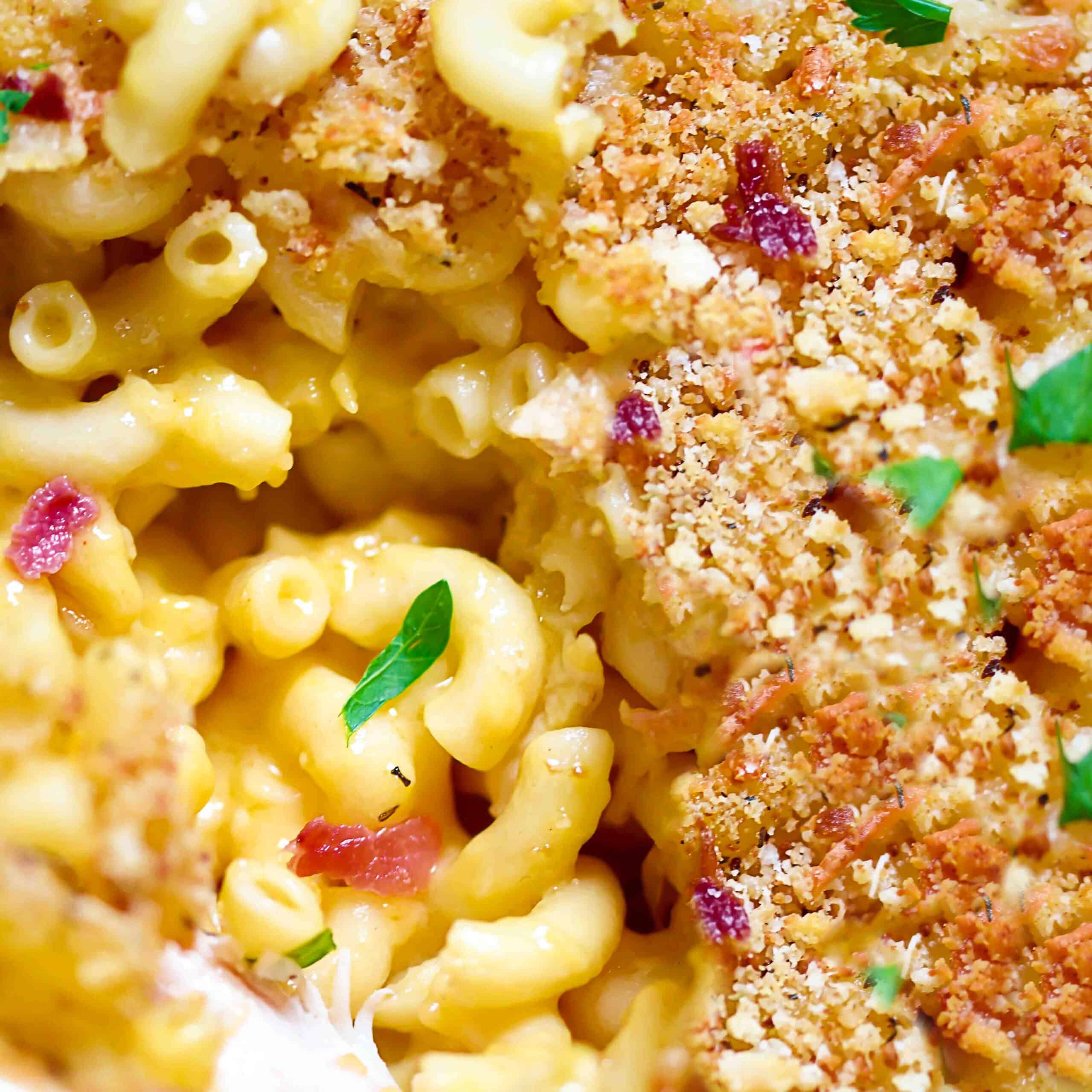 Mac + Cheese, SCD with bacon and parsley