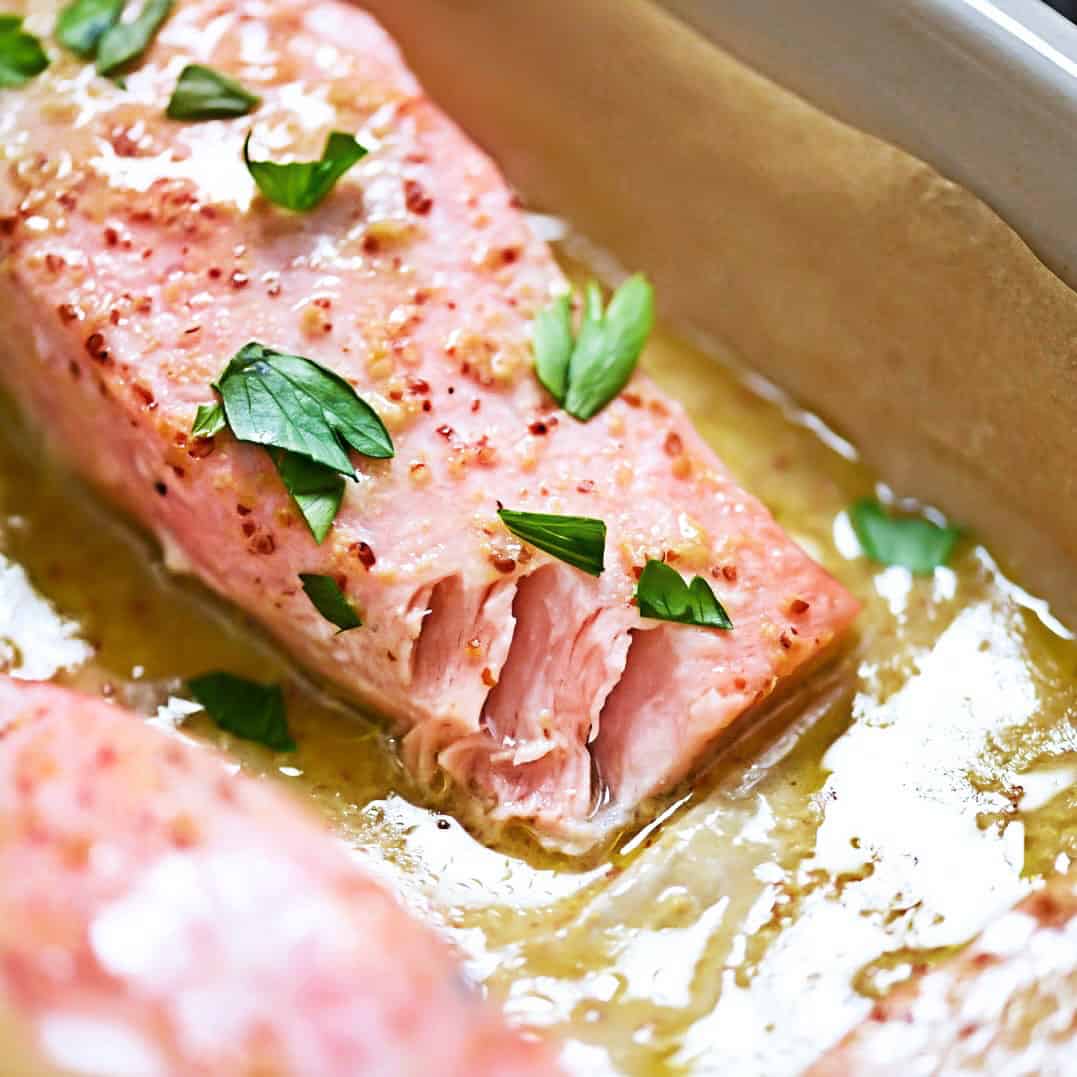 salmon with parsley