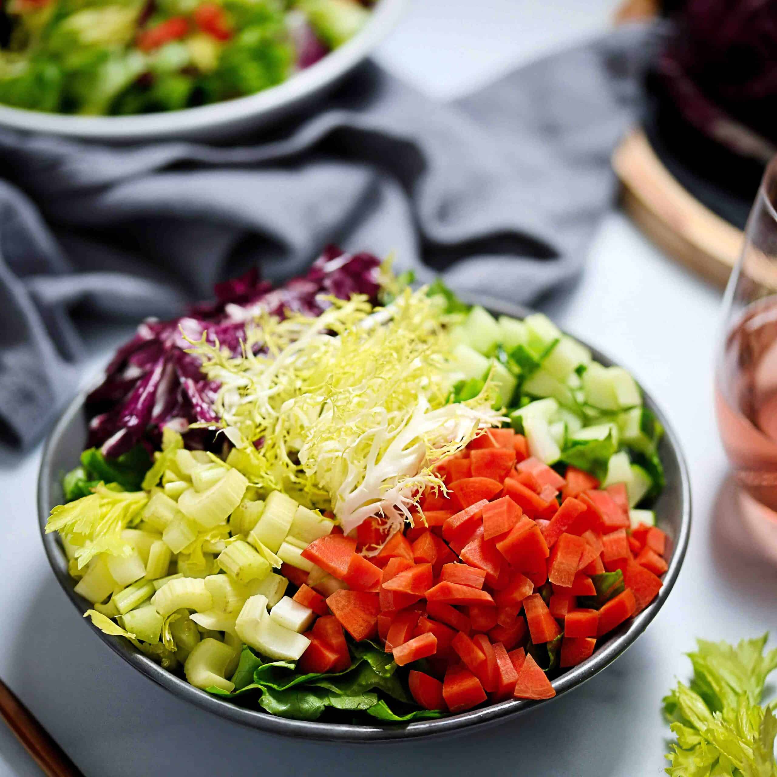 Salad with two dressings