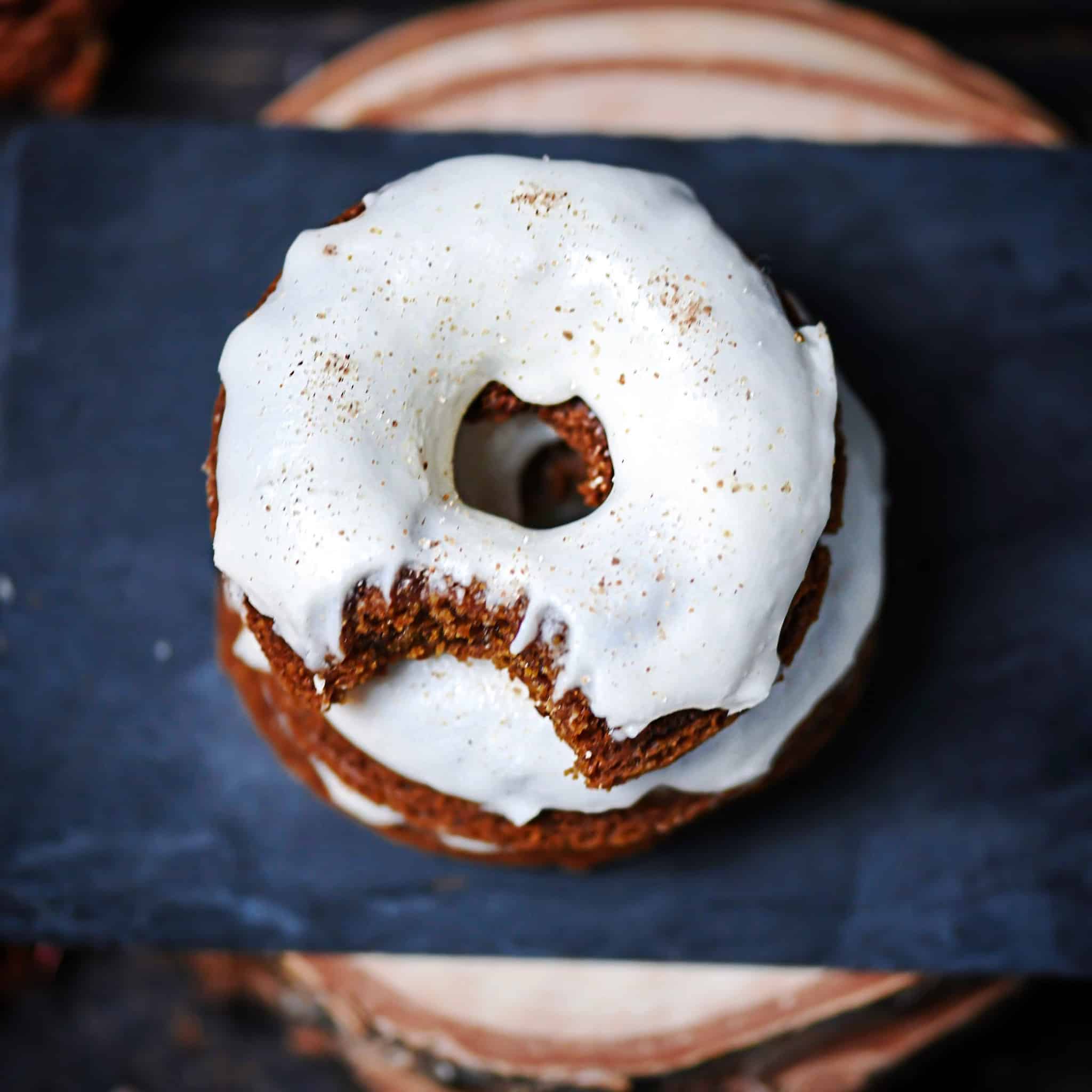 Overhead photo gluten-free molasses donuts