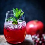 Pomegranate Mocktail with mint and lime